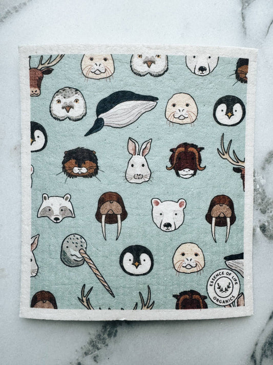 Swedish Dish Cloth, Arctic Animals