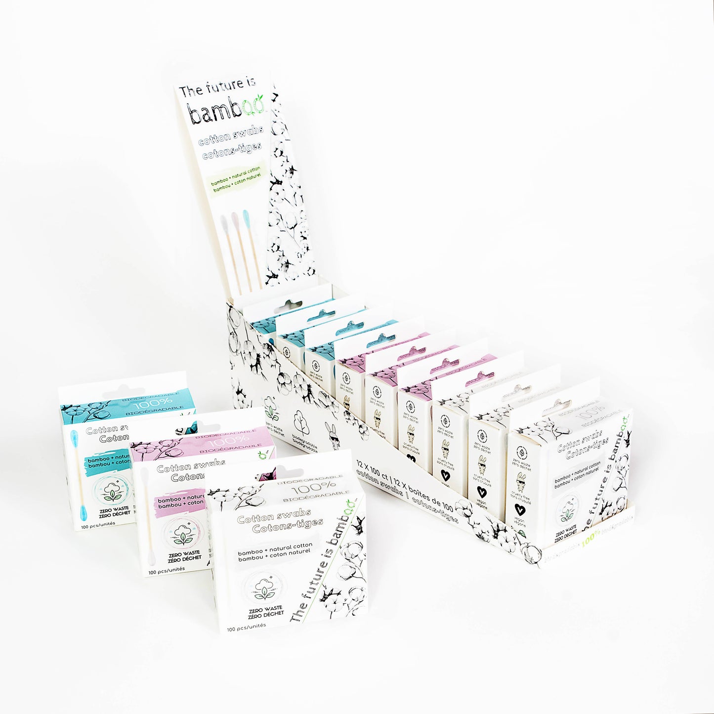 Bamboo Cotton Swabs - 100x