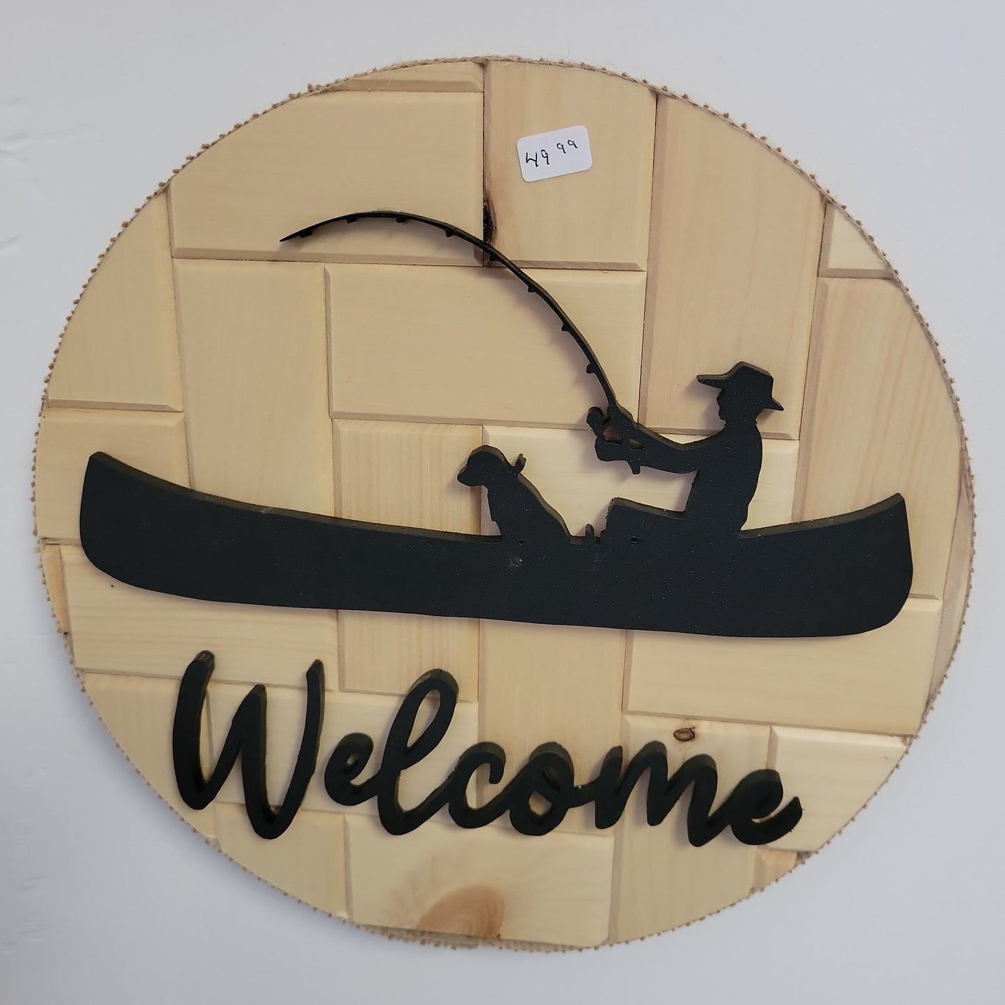 Wood Welcome Sign Fisherman