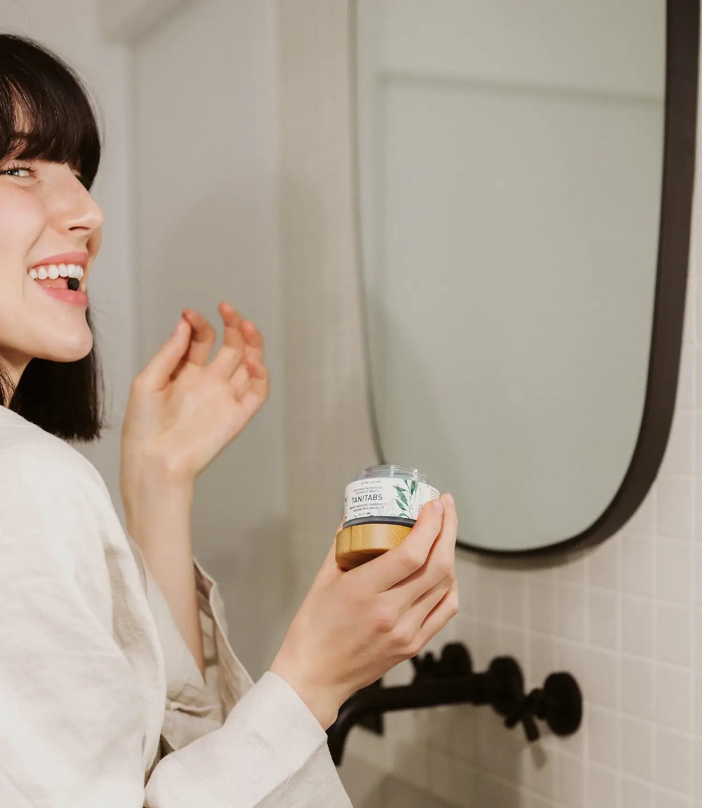 Mint Charcoal Toothpaste Tablets-Compostable Refill 62 tabs