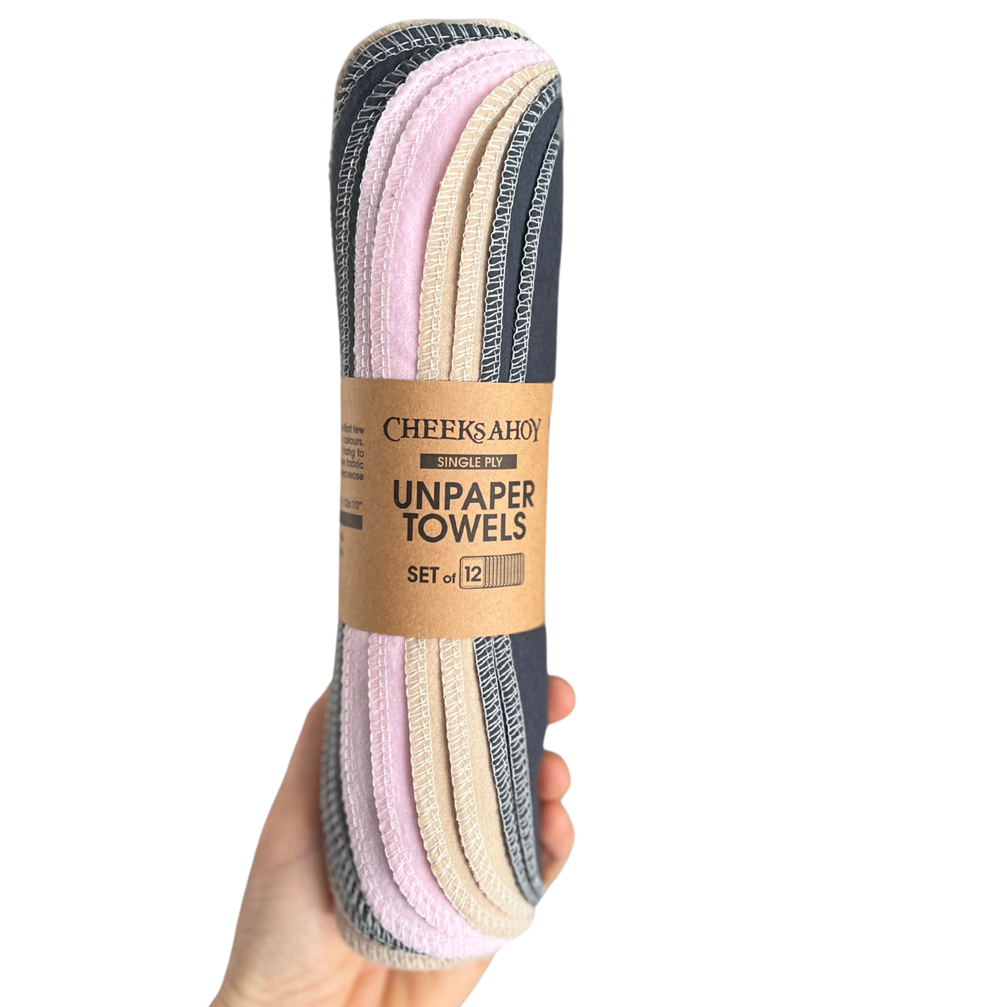 Pre Rolled Reusable Non Paper Towels • Warm Neutral Blush •