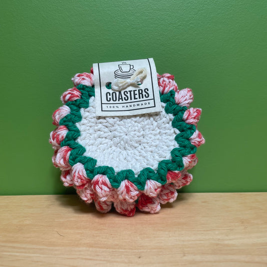 Flower Bud Crochet Coasters