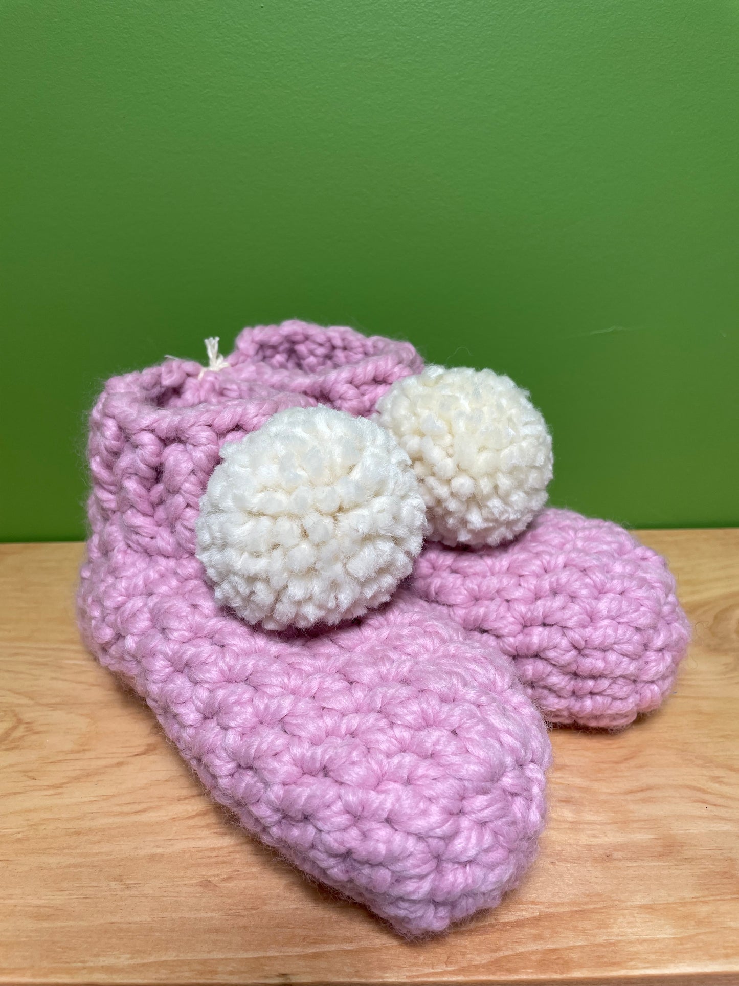 Women’s Crochet Slippers with Pompom