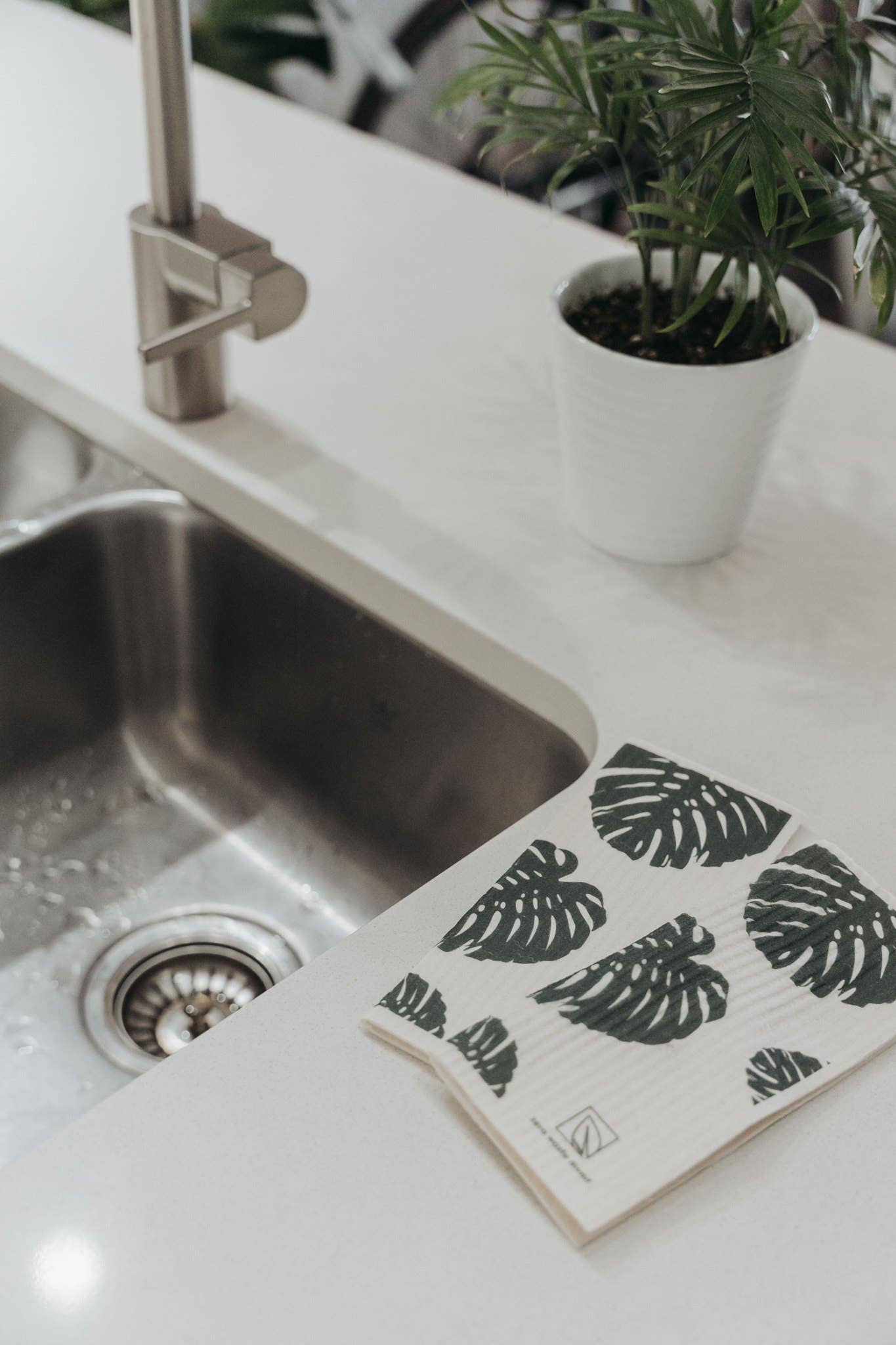 2 Pack Eco Dish Cloth | Swedish Dishcloth | Monstera Print