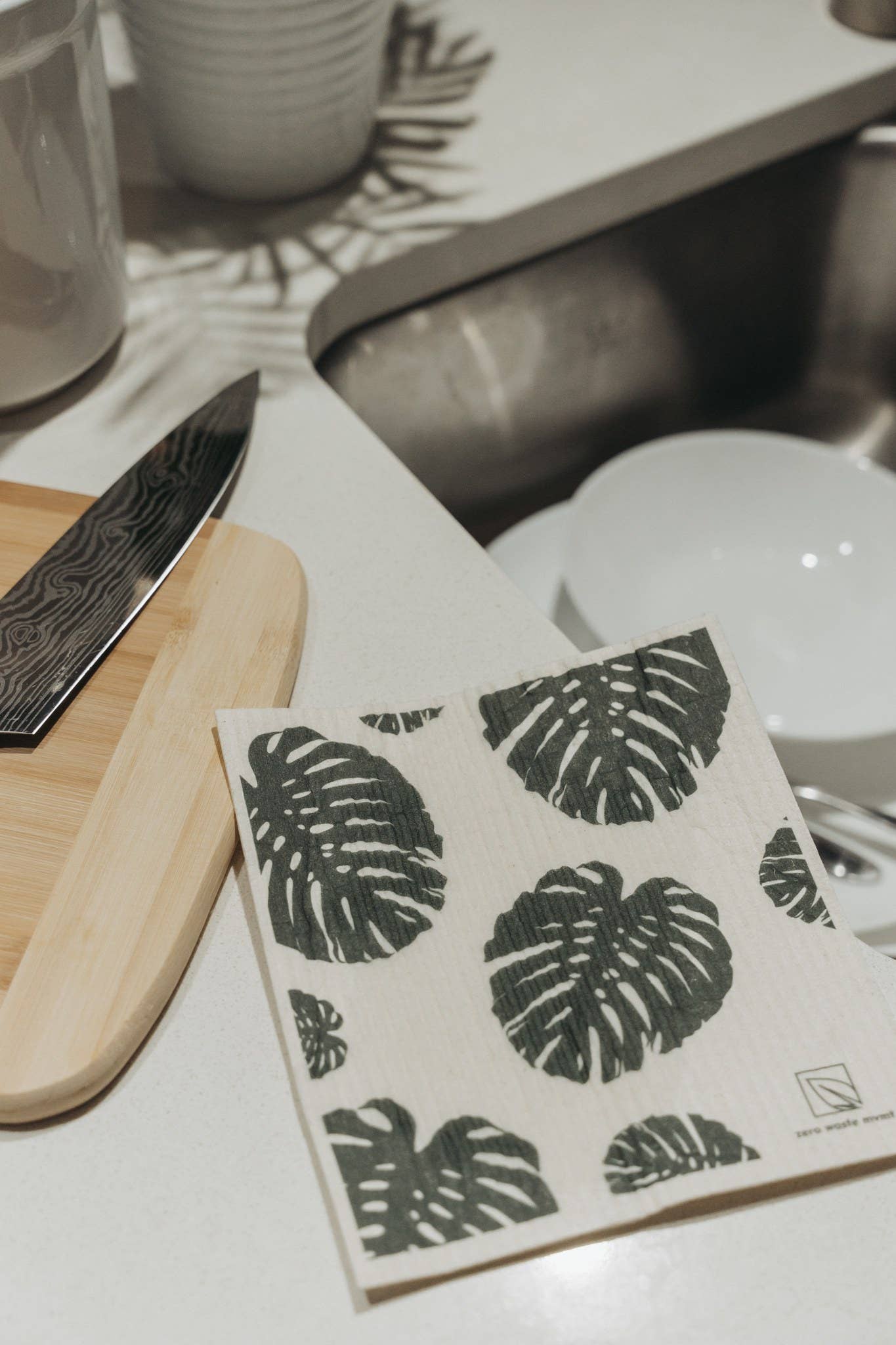 2 Pack Eco Dish Cloth | Swedish Dishcloth | Monstera Print
