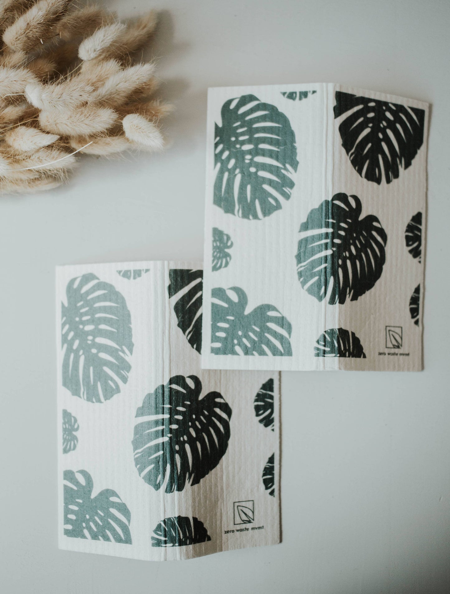 2 Pack Eco Dish Cloth | Swedish Dishcloth | Monstera Print