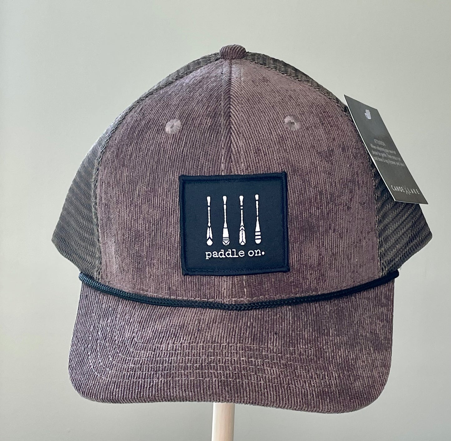 Grey Brown Cord Mesh Snapback
