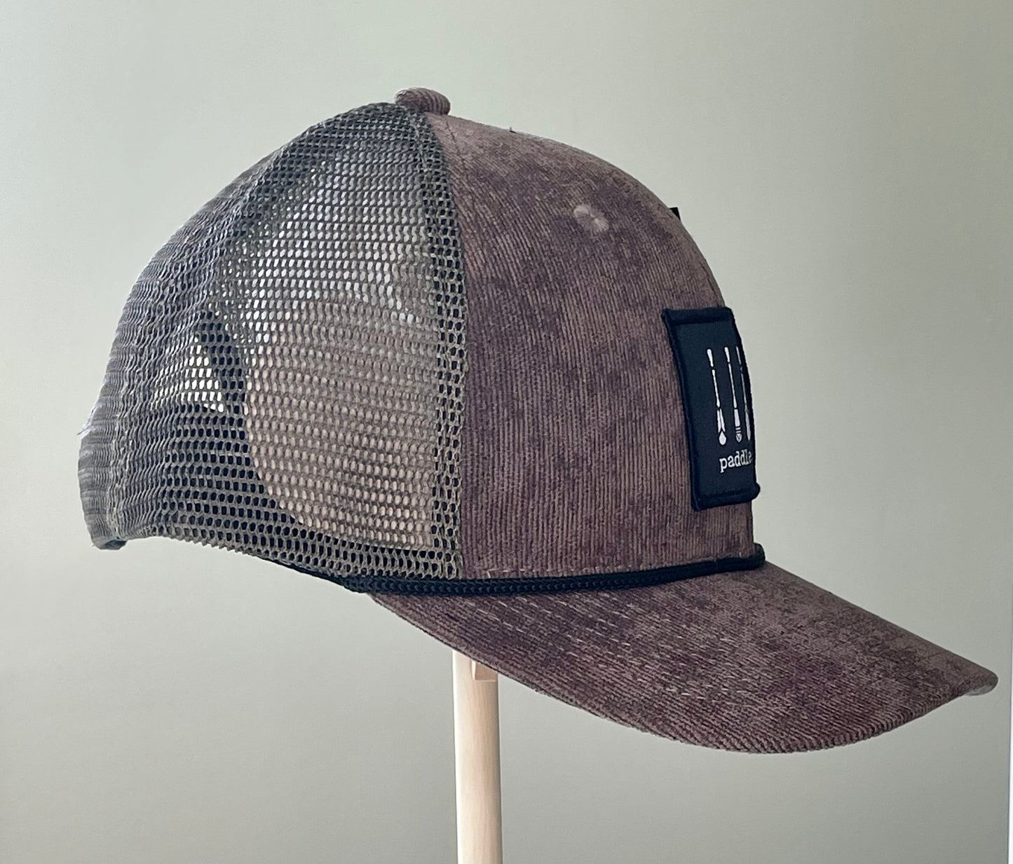 Grey Brown Cord Mesh Snapback