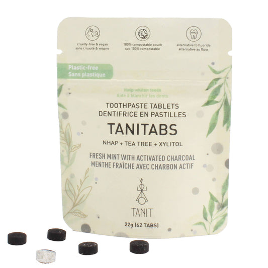 Mint Charcoal Toothpaste Tablets-Compostable Refill 62 tabs