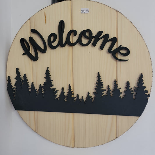 Wood Welcome Sign