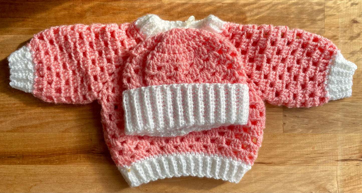 Crochet Baby Pullover & Hat