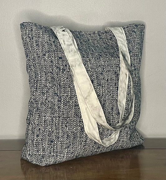 Tote Bag - Speckled Blue with Marble Lining
