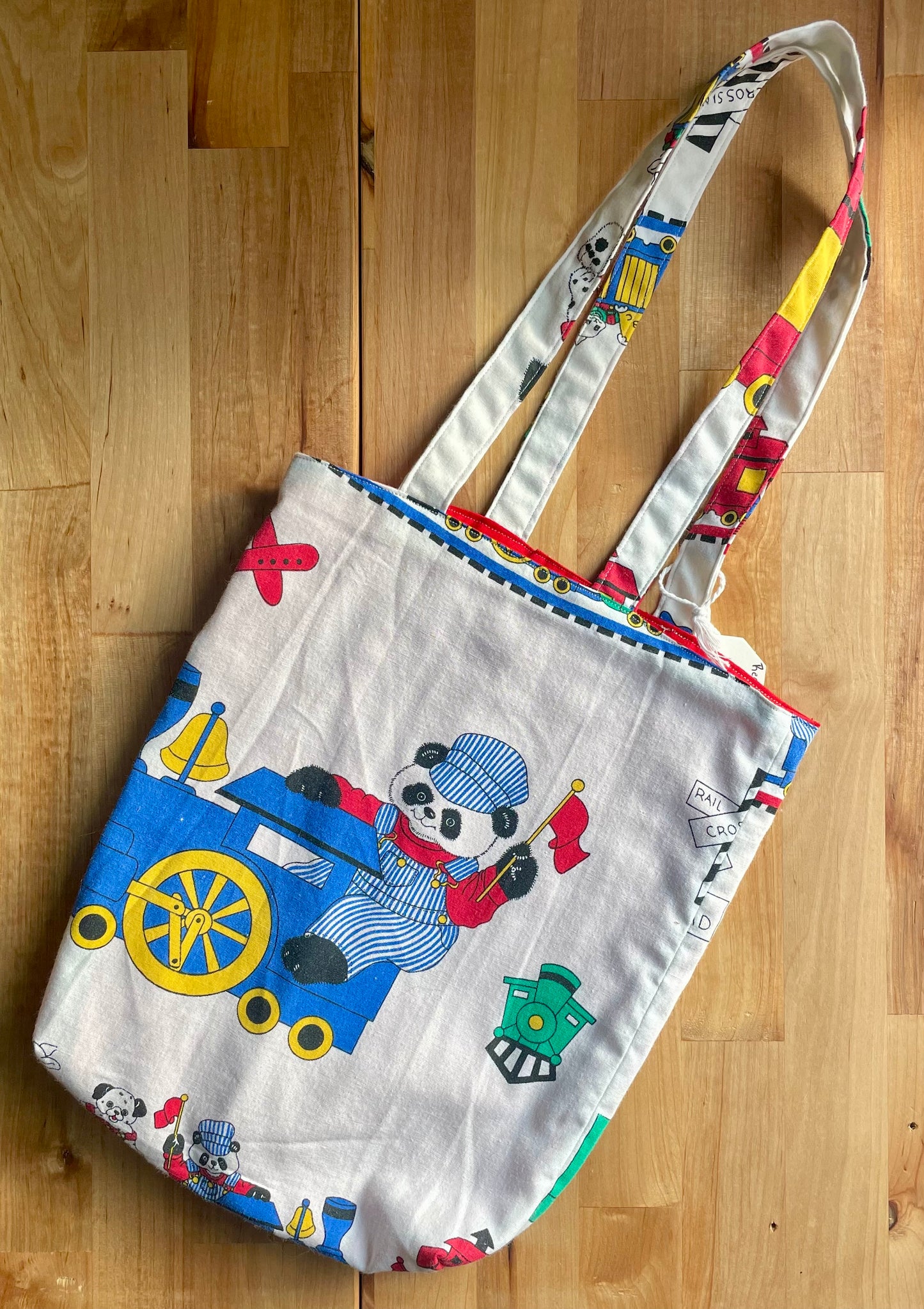 Animals With Trains Tote Bag