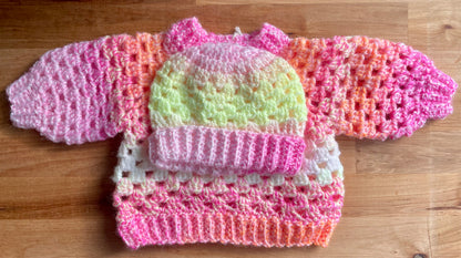 Crochet Baby Pullover & Hat