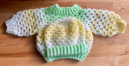 Crochet Baby Pullover & Hat