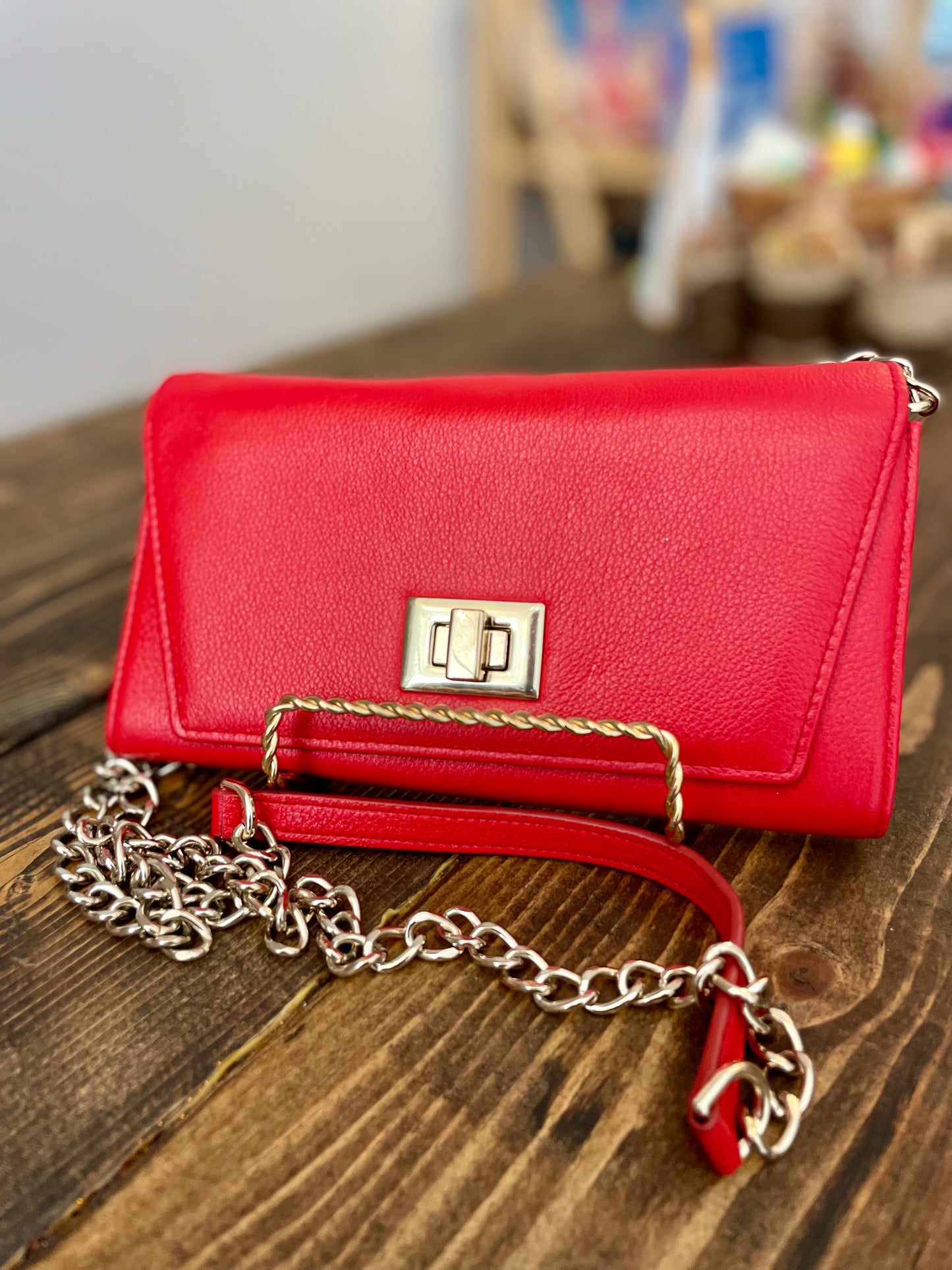 Vintage Red Leather Danier Purse