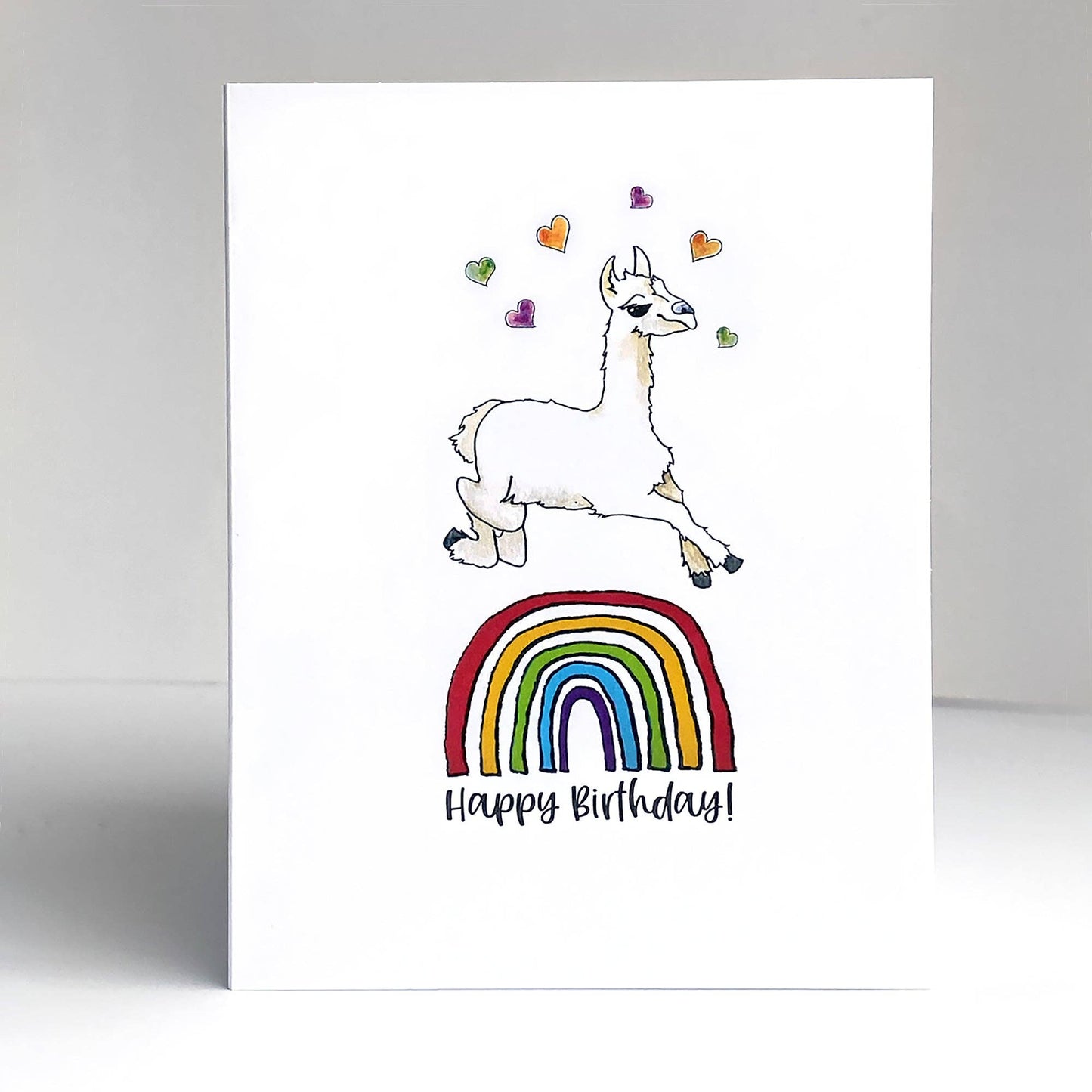 Llama and Rainbow - Happy Birthday