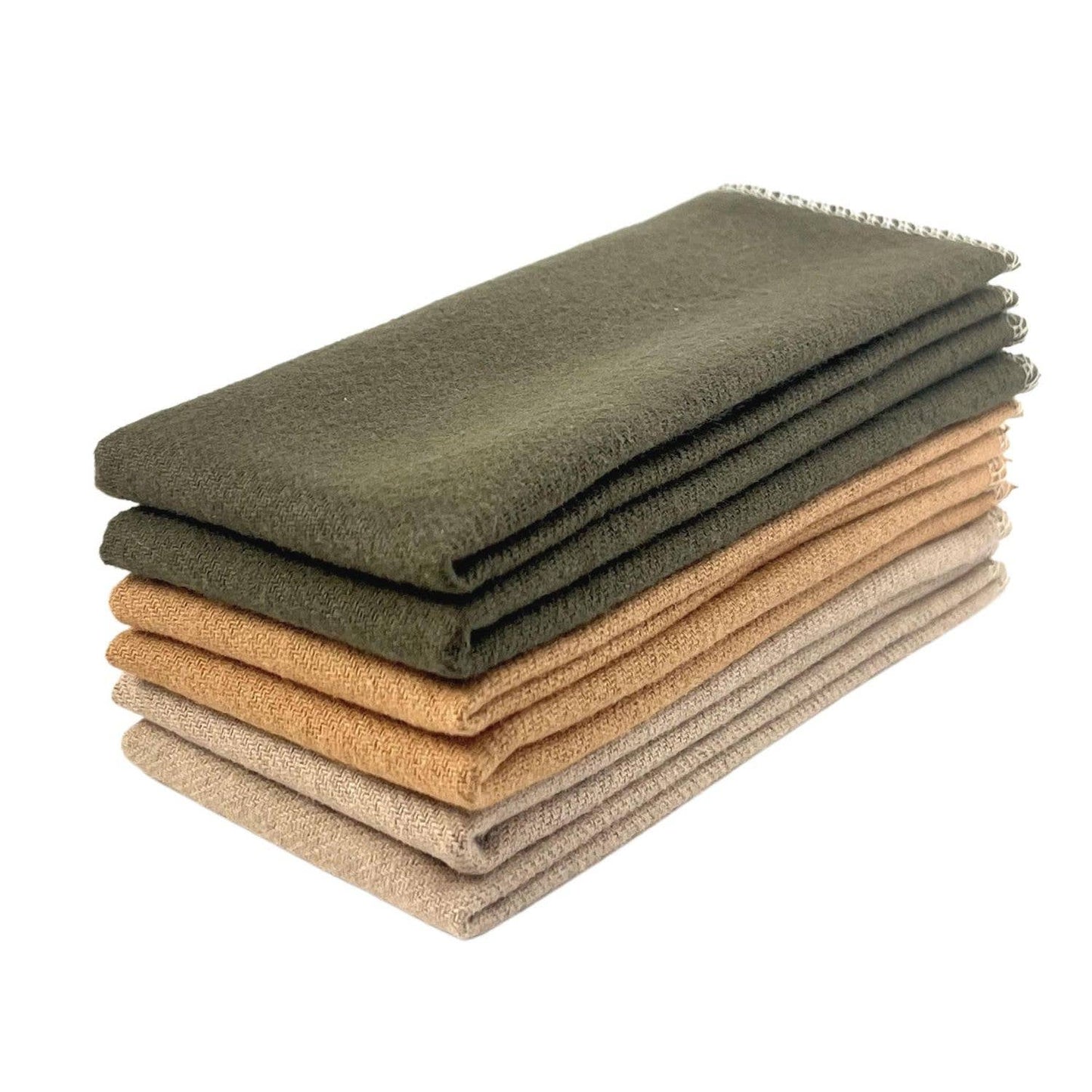 Organic Brushed Cotton Non•Paper Towels: 6-pk / Earth Tones